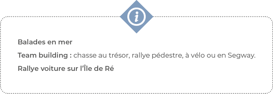 Balades en mer Team building : chasse au trésor, rallye pédestre, à vélo ou en Segway  Rallye voiture sur l Île de R