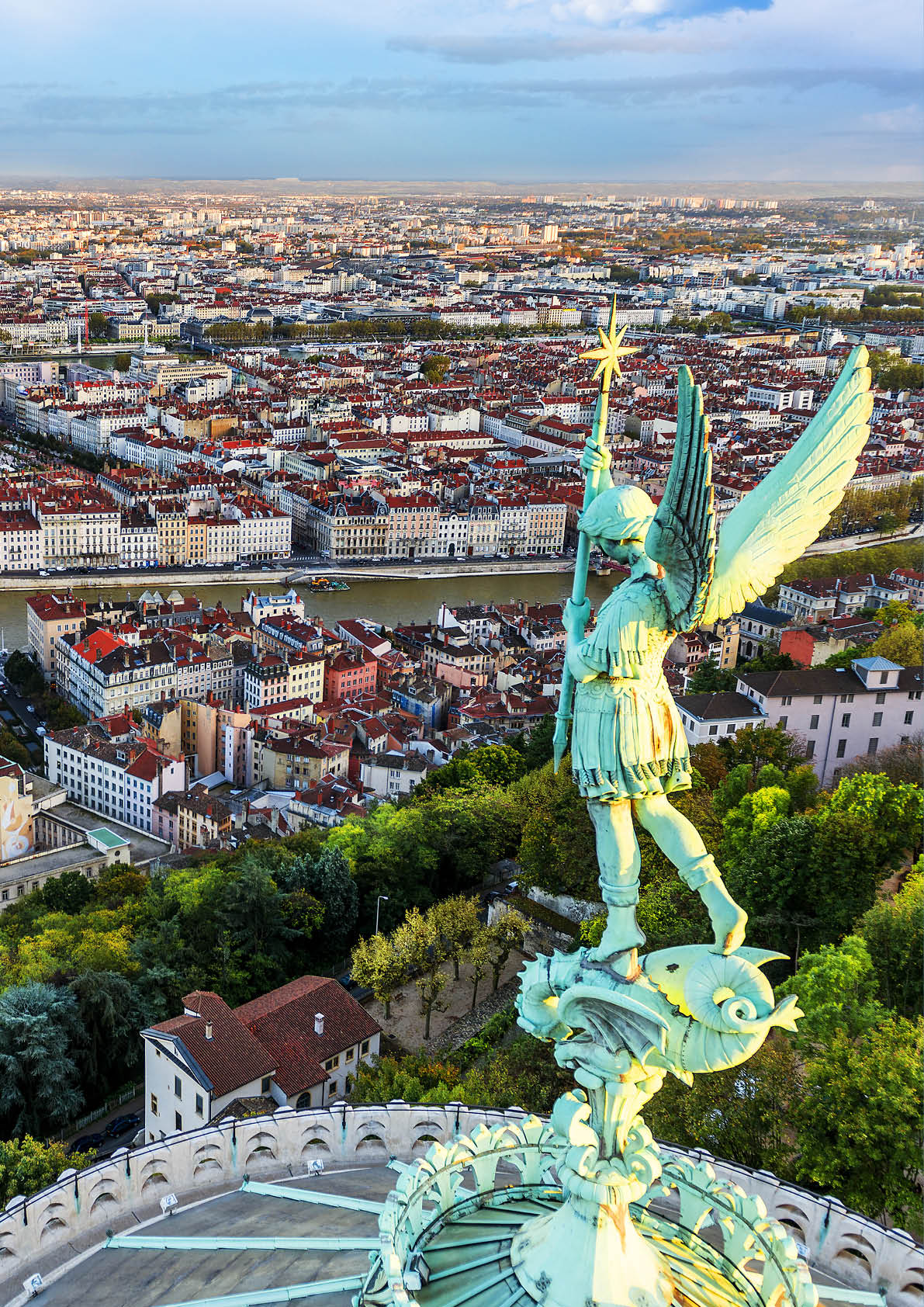 View of Lyon city from Fourviere, France