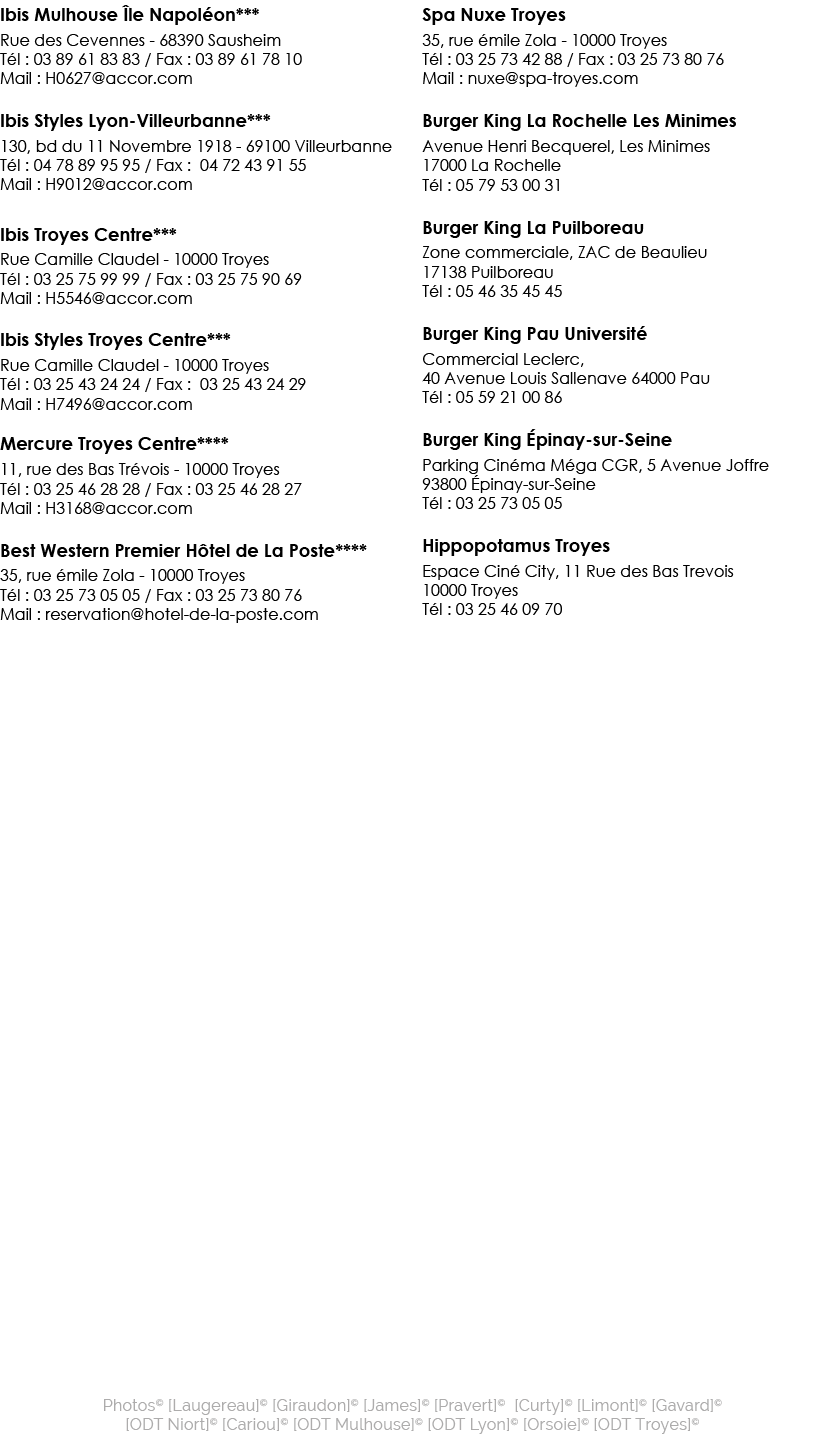 Photos   Laugereau    Giraudon    James    Pravert    Curty    Limont    Gavard    ODT Niort    Cariou    ODT Mulhous   